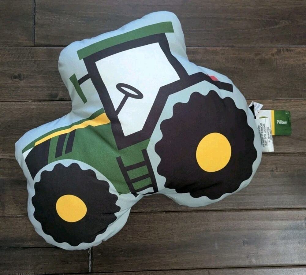 John Deere Decorative Throw Pillow Sham Tractor Shape New